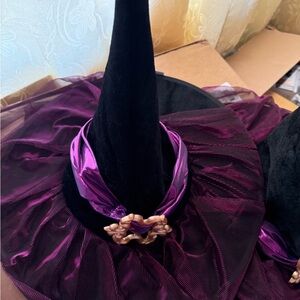 Elegant Black and Purple Witch Hat